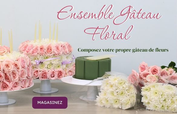 ensemble gâteau floral DIY fleurs en vrac avec roses