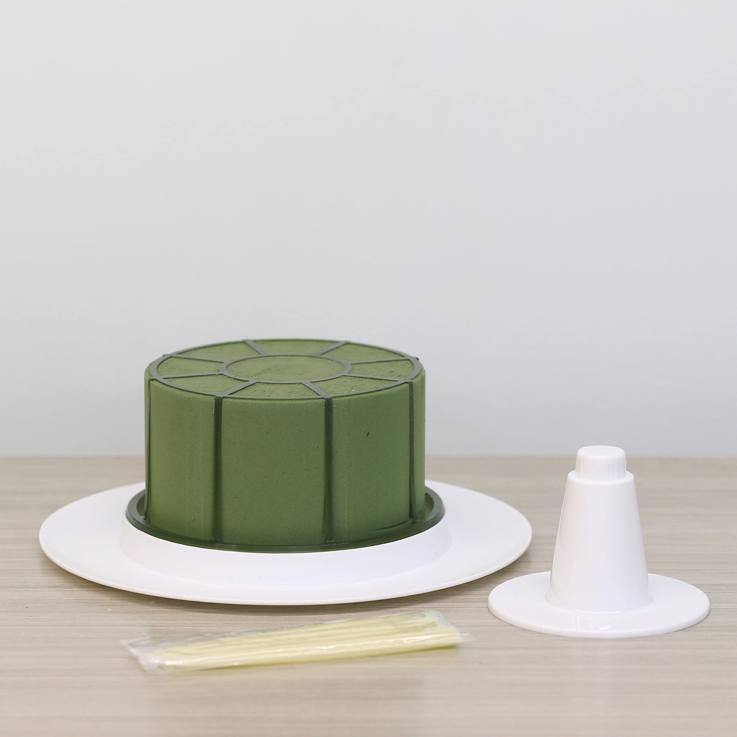 floral cake stand kit with oasis foam base and candle holder components